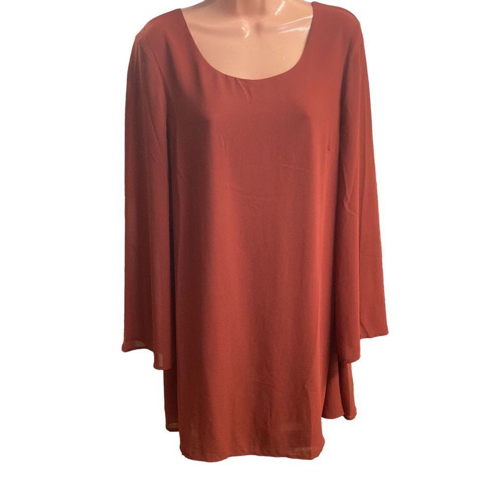 LOVE RICHE Orange Dress Size Medium Long Sleeve